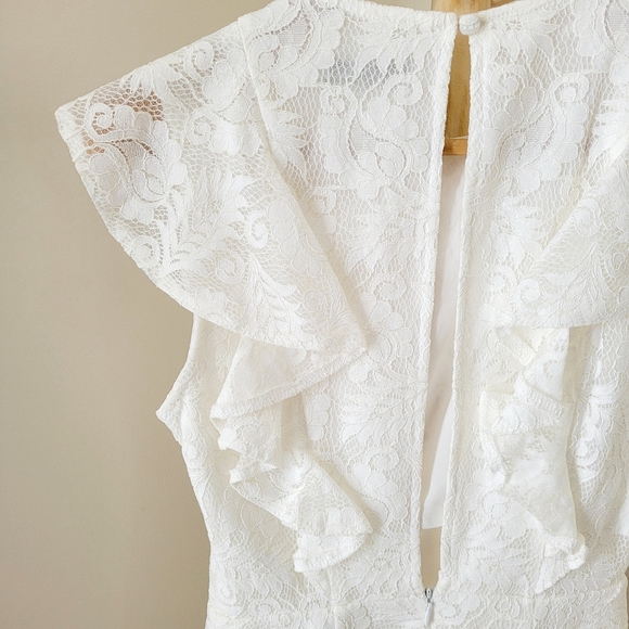 ATMOS & HERE Size 6 White Lace Dress - Picture 7 of 9